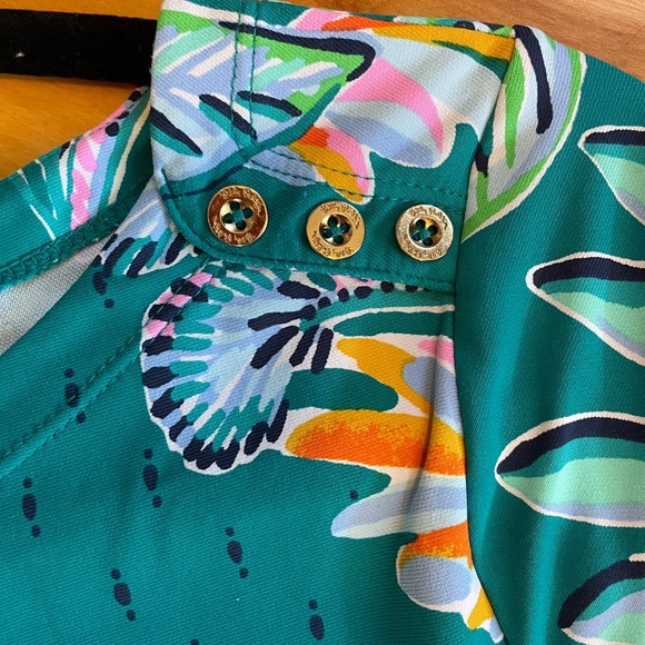 LILY PULITZER 2021 Seralina Maxi Dress Valencia Teal Rain Print Chillylilly - Picture 4 of 16